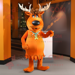 Orange Elk mascotte kostuum...