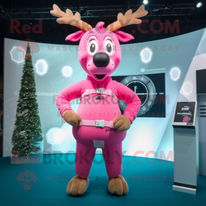 Rosa Rentier Maskottchen...