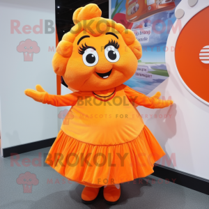  Orange maskot kostym...