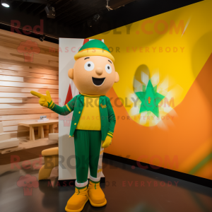 Gul irländsk flagga maskot...