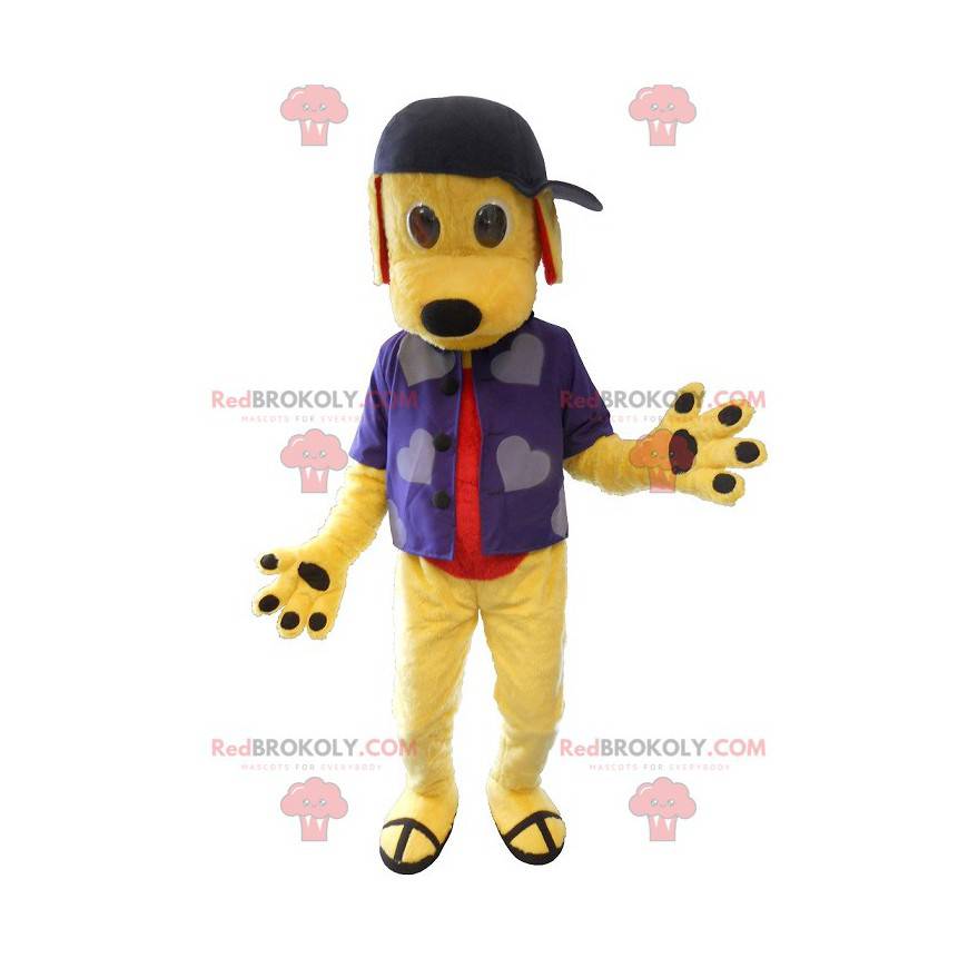 Mascotte de chien jeune habillé en jeune - Redbrokoly.com
