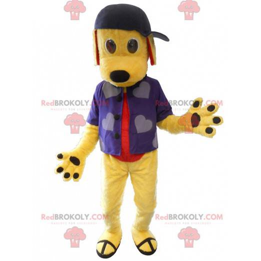 Ung hund maskot klædt som en ung - Redbrokoly.com
