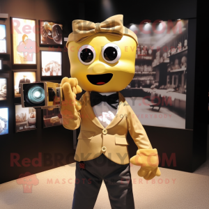 Gold Camera maskot kostume...