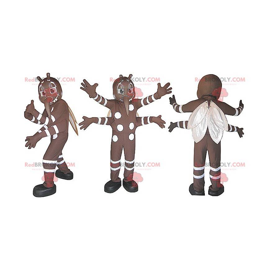 Sehr erfolgreiches braunes und weißes Mückenmaskottchen - Sehr erfolgreiches braunes und weißes Mückenmaskottchen -
