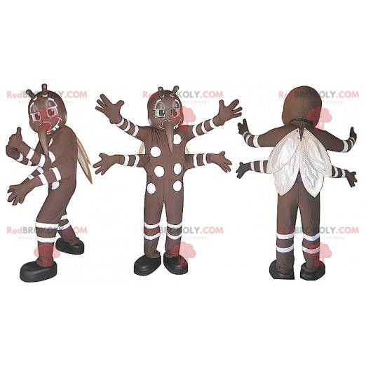 Very successful brown and white mosquito mascot - Redbrokoly.com