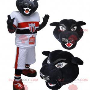 Czarna pantera maskotka Tygrys w odzieży sportowej -