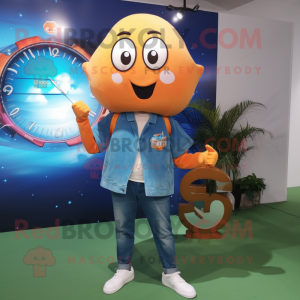 Orange Ray maskot kostym...