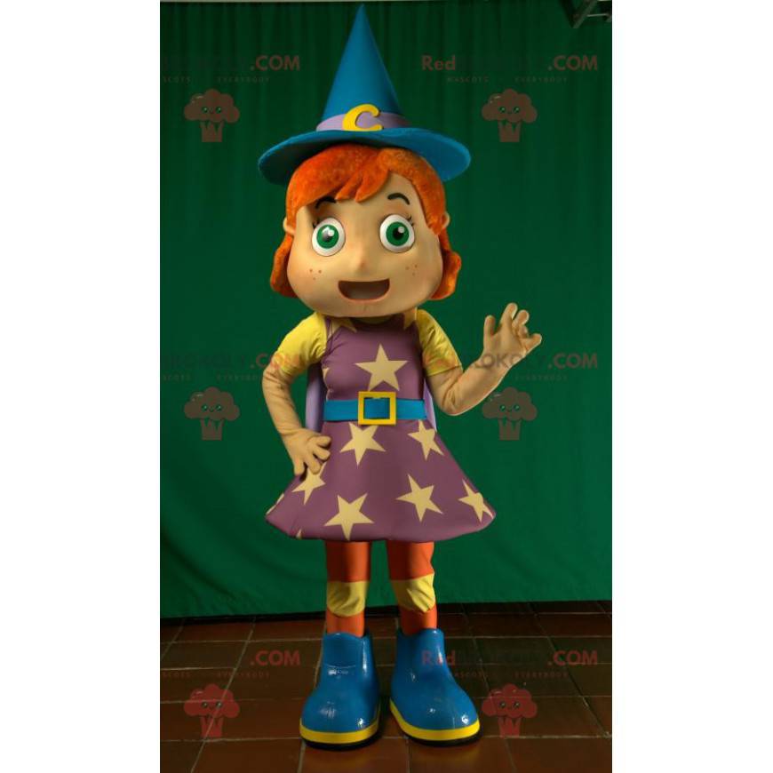 Redhead witch magician fairy mascot - Redbrokoly.com