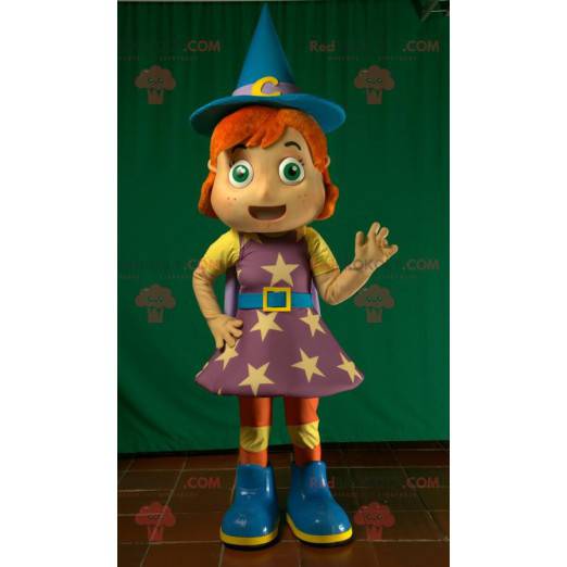 Redhead witch magician fairy mascot - Redbrokoly.com