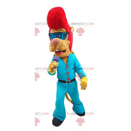 Lion maskot rocker med rødt hår - Redbrokoly.com