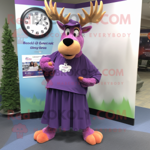 Purple Moose maskot drakt...