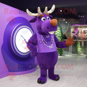 Purple Moose maskot kostym...