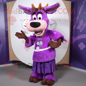 Purple Moose maskot drakt...