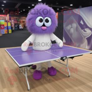 Lavender Ping Pong Table mascot costume character dressed with a Bikini and Scarf clips