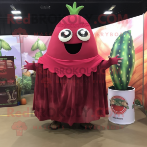 Maroon vannmelon maskot...