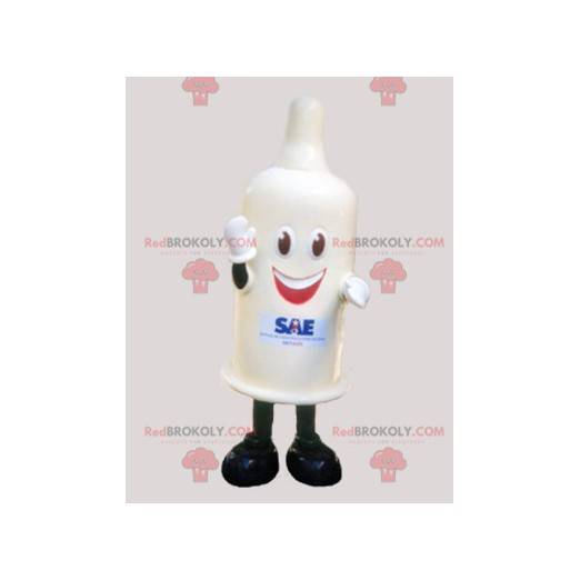 Giant white condom condom mascot - Redbrokoly.com
