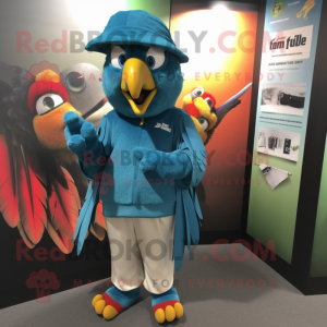 Teal Macaw mascotte kostuum...