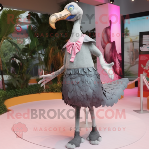 Grå Flamingo maskot kostume...