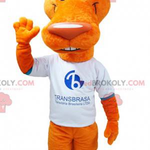 Mascote coiote lobo laranja com orelhas grandes - Redbrokoly.com