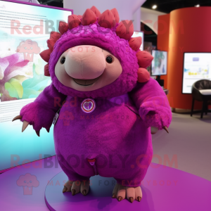 Magenta Glyptodon mascotte...