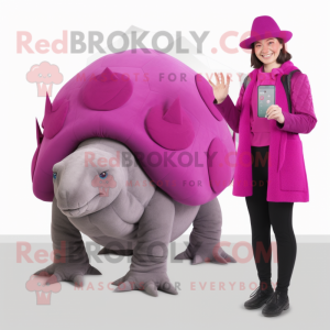 Magenta Glyptodon maskot...