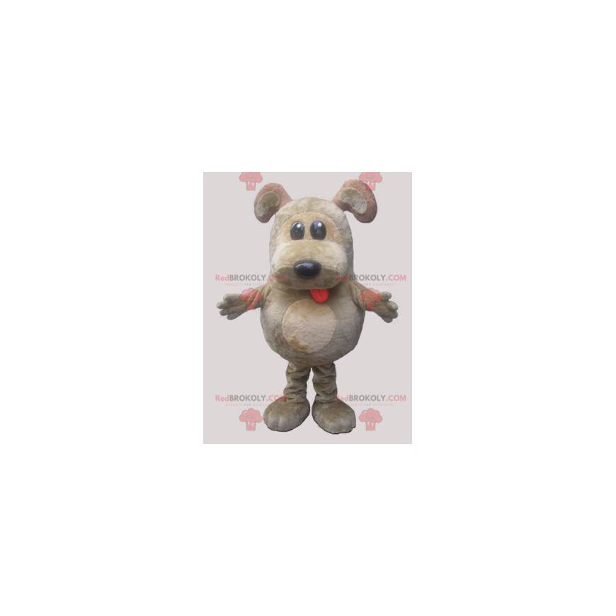 Graues und beige Hundemaskottchen. Pralles Maskottchen -