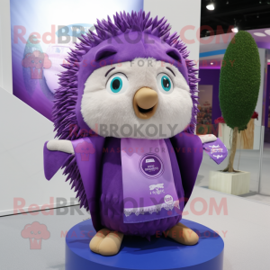 Purple Hedgehog mascotte...