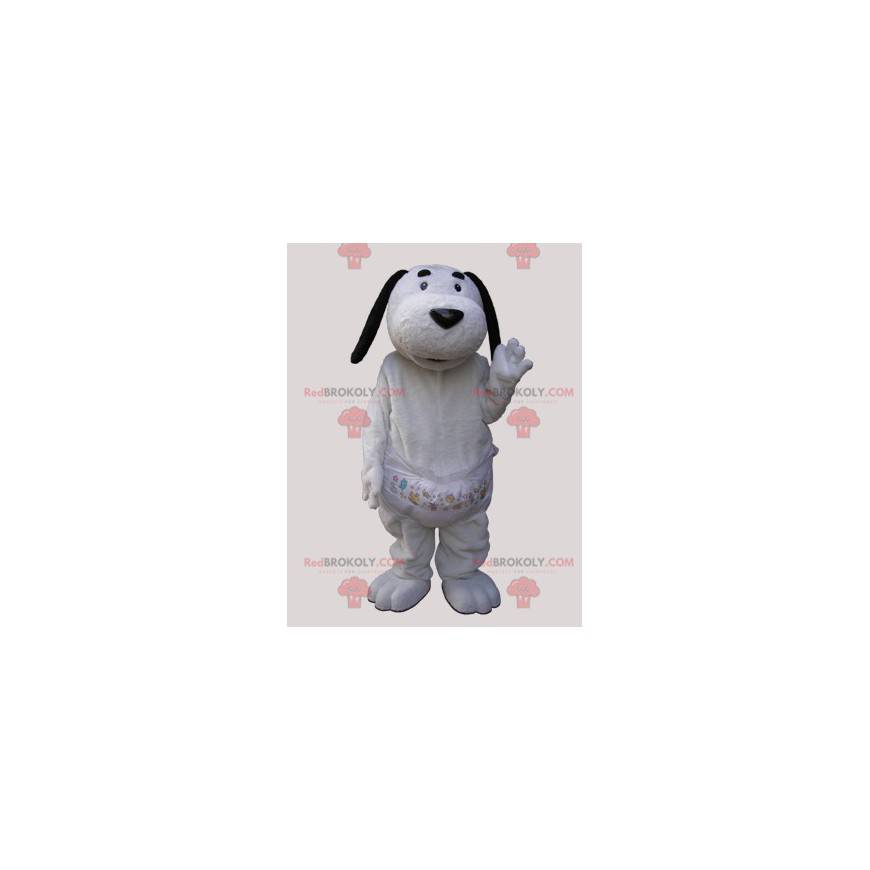 Mascote cachorro branco com orelhas pretas - Redbrokoly.com