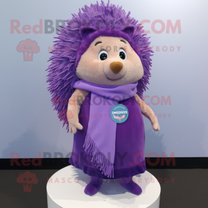 Purple Hedgehog mascotte...