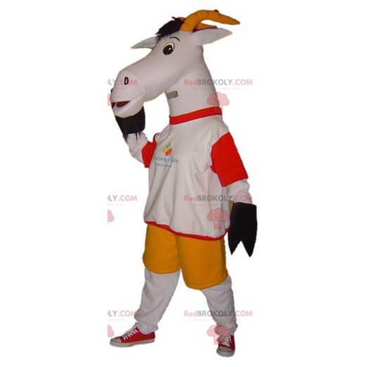 Gray and white goat mascot. Goat mascot - Redbrokoly.com