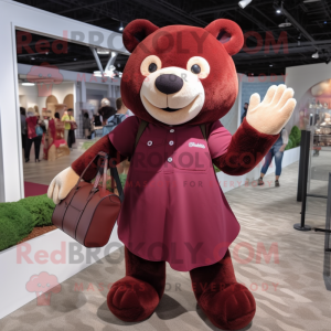 Maroon Bear maskot drakt...