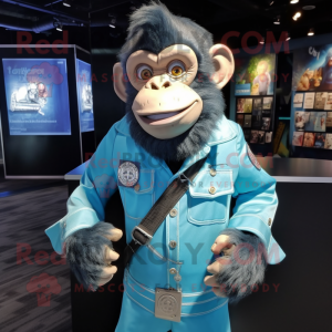 Cyan Chimpansee mascotte...