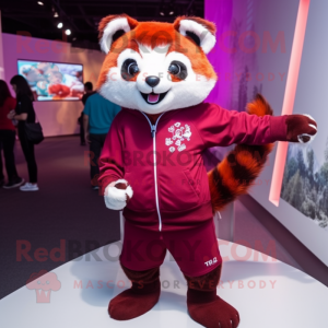 Magenta rød Panda maskot...