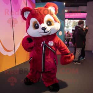 Magenta Red Panda maskot...