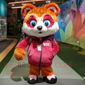 Magenta Red Panda maskot...