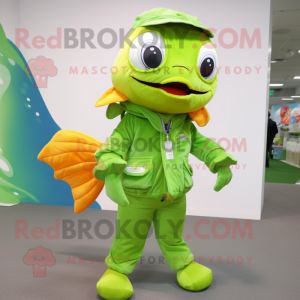 Lime Green Goldfish maskot...