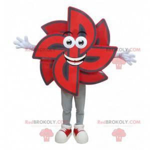 Mascotte de girouette noire et rouge. Mascotte de fleur -