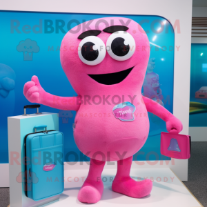 Cyan Pink maskot kostume...