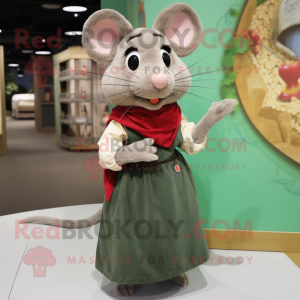 Olive Rat maskot kostume...