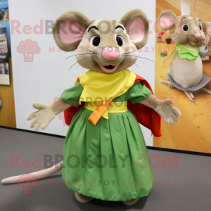 Olive Rat maskot kostume...