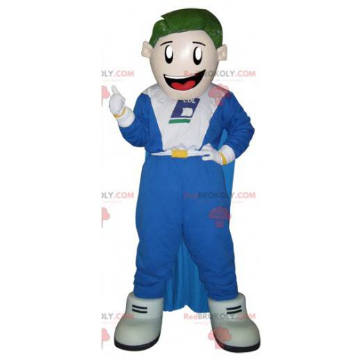 Smilende snømannmaskott med jumpsuit og kappe - Redbrokoly.com