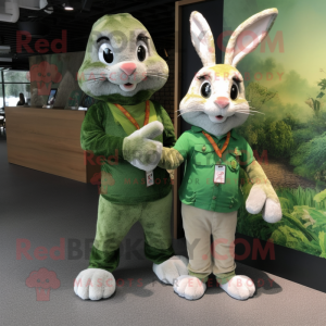 Grøn Wild Rabbit maskot...