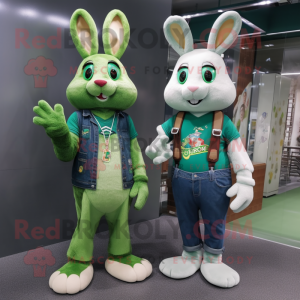 Green Wild Rabbit mascotte...