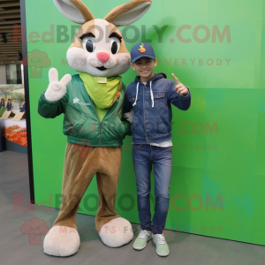 Green Wild Rabbit mascotte...