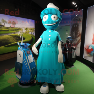 Cyan Golf Bag maskot...