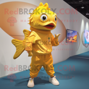 Gold Goldfish maskot kostym...