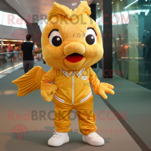 Gold Goldfish maskot kostym...