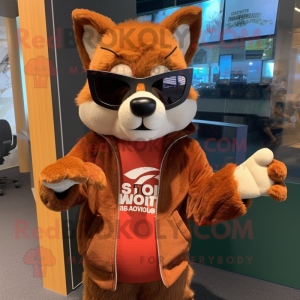 nan Marten mascot costume character dressed with a Sweatshirt and Sunglasses