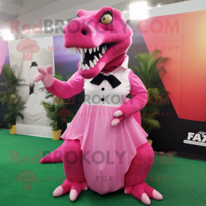 Postava maskota Pink T Rex...