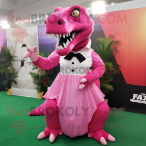 Rosa T-Rex Maskottchen...